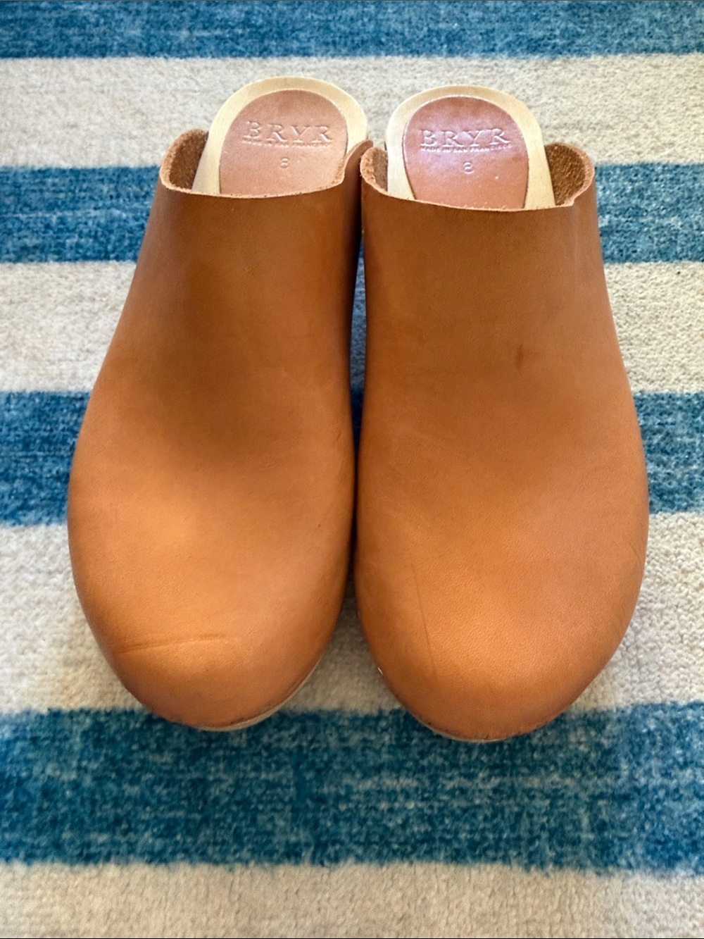 Bryr Worker Leather Clogs in Natural Tan - Picture 2 of 5